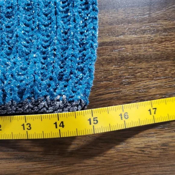 Mixit Knit Skirt - Teal & Silver Sparkle One Size - Picture 5 of 7